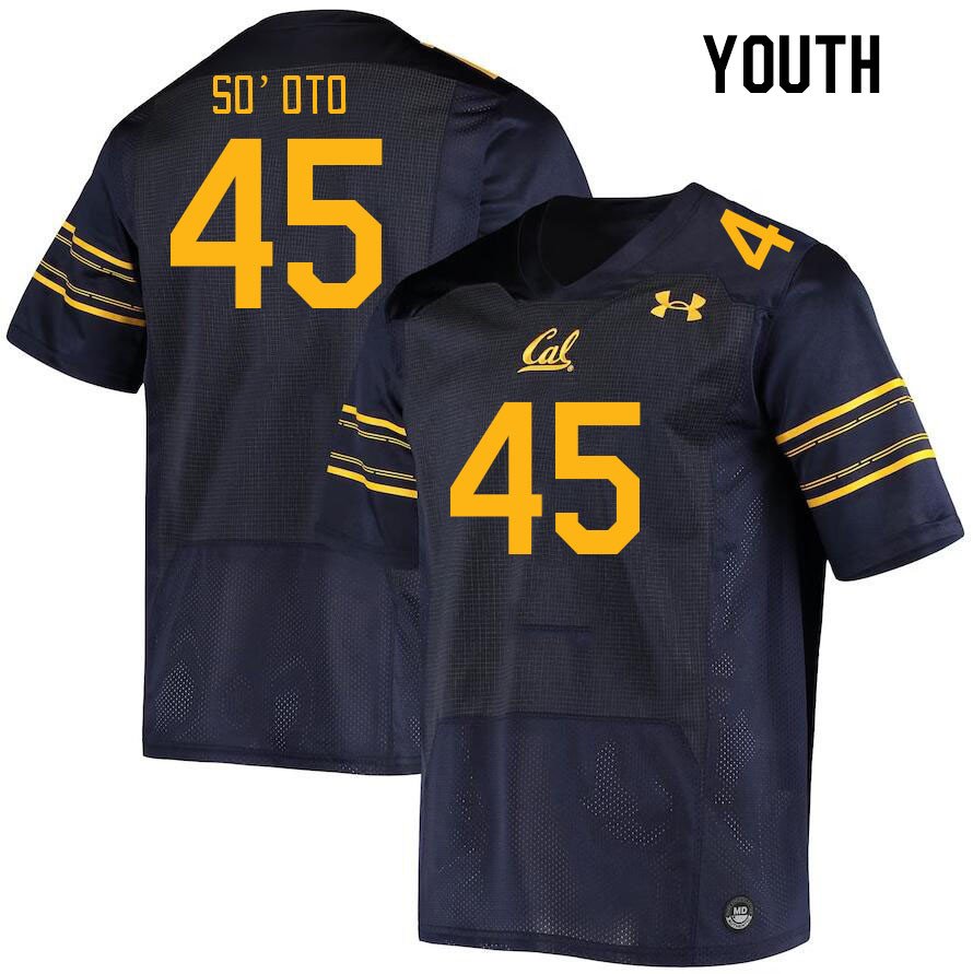 Youth #45 McKyle So'oto California Golden Bears College Football Jerseys Stitched Sale-Navy
